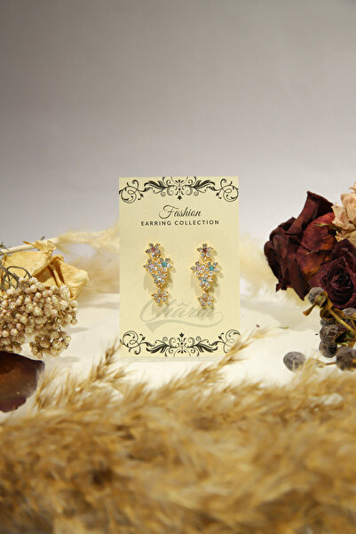 CHARM "Pastel Bloom" Earrings - Floral earrings with multi-colored crystals