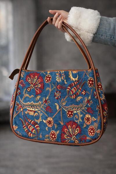 Elix etnik desenli bohem tarzı kol çantası