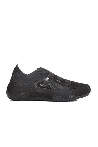 Aspor Black Nubuck Genuine Leather Men's Casual Shoes