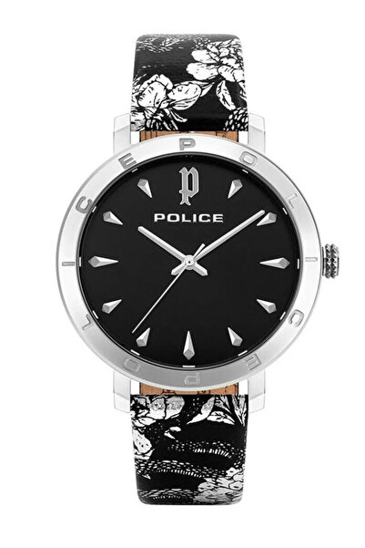 Police ساعة كوارتز تناظرية للجنسين من طراز PL16033MS/02 مع سوار جلد