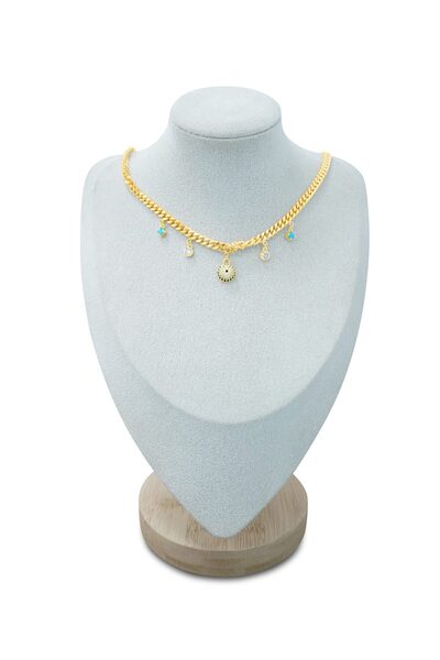 Ramaria Atelier Gold Chain Necklace with Gemstone Charms