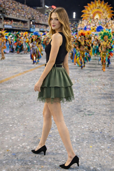 winmoda Women's Lace Guipure Lace Layered Mini Skirt – Pack of Belt Imported ...