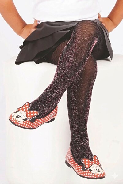 Dore Chiloți subțiri negri cu sclipici pentru fete, roz cu sclipici