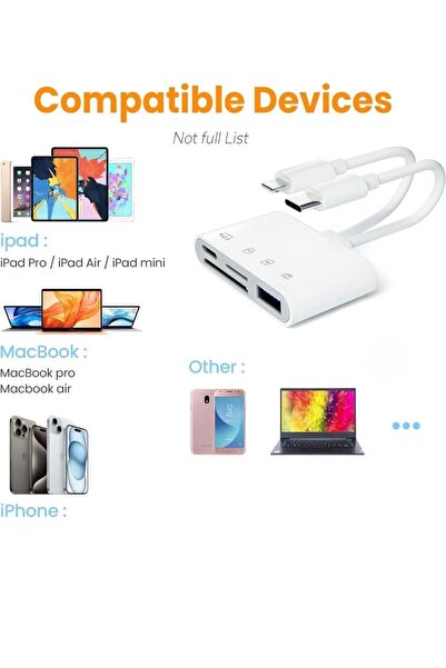 instatech 4 İn 1 Lightning Type-c Çıkışlı Çoklu Kablolu Otg Çevirici Adaptör ...