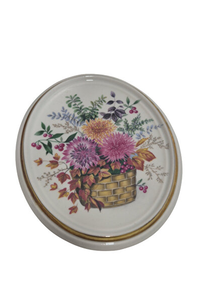 Hasyılmaz Vintage Dekoratif Çiçek Temalı Porselen Duvar Tabağı 13,5cm 002