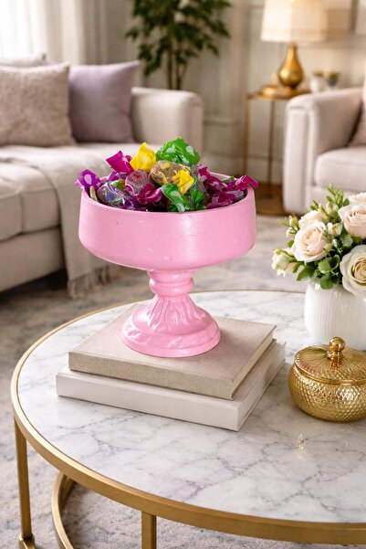 SalepHome PEMBE EL YAPIMI MİNİMAL ŞEKERLİK,BAYRAM ŞEKERİ TABAĞI KABI,PEMBE ŞE...
