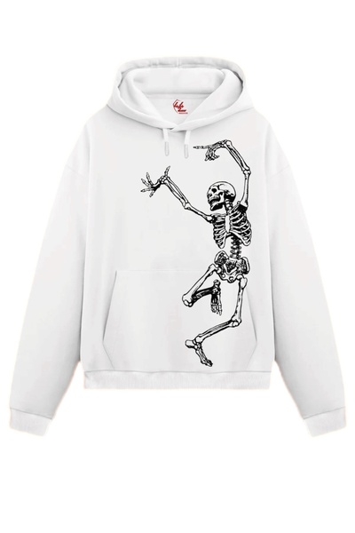 Rabona Fashion Rock Skeleton Printed Sweatshirt / Hoodie (Optional)