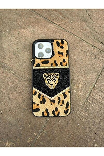 madamcase iPhone 12 Pro Black Color Le Leopard Printed Stone Feather Premium ...