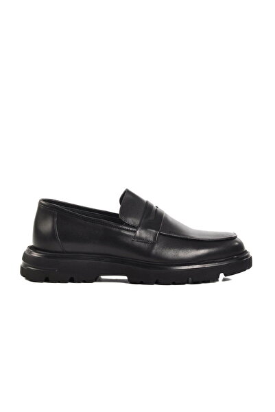 Aspor Black Genuine Leather Men's Casual Shoes
