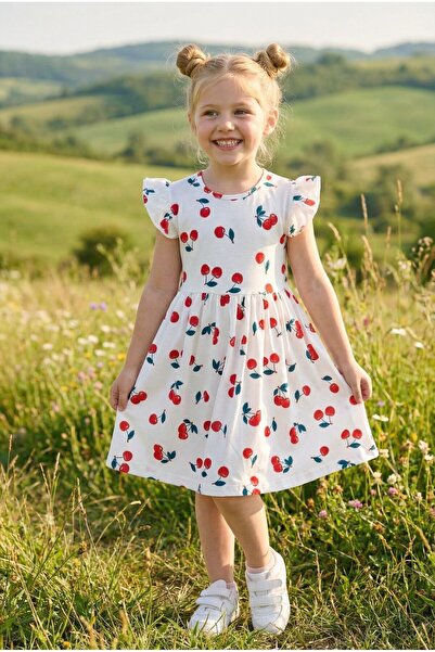 minikiss Рокля с пълна печатна украса от летен супрем с ликра за момичета