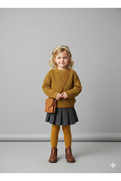 CLOUDY WEAR&DESİGN Pulover tricotat Selanik cu gât tip bicicletă pentru fete ...