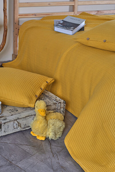 Cottonest Single Knit Pique Bed Spread with Pillow