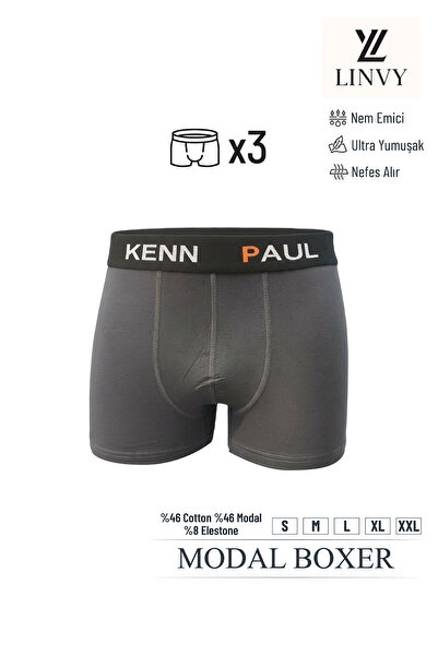 KENN PAUL Erkek Modal Boxer | Ultra Yumuşak, Nefes Alan, Nem Emici, Esnek ve ...