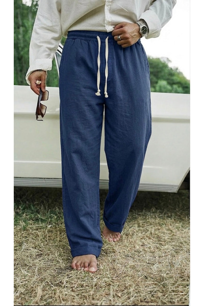 OUTFİT MAN Pantaloni largi din in, bleumarin