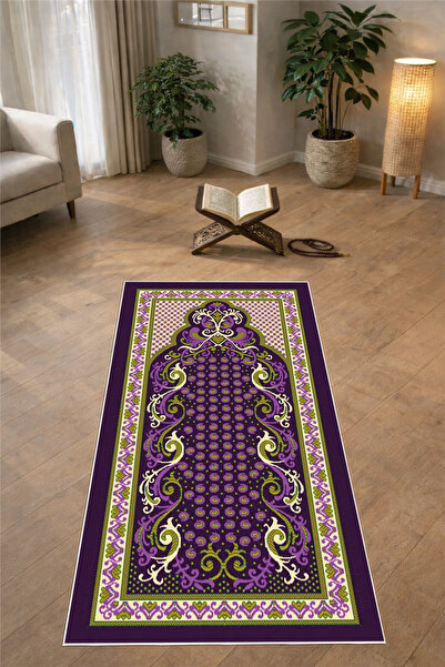 Pelura Halı Classic Pattern Digital Print Pcs Non-Slip Sole Washable Prayer Rug