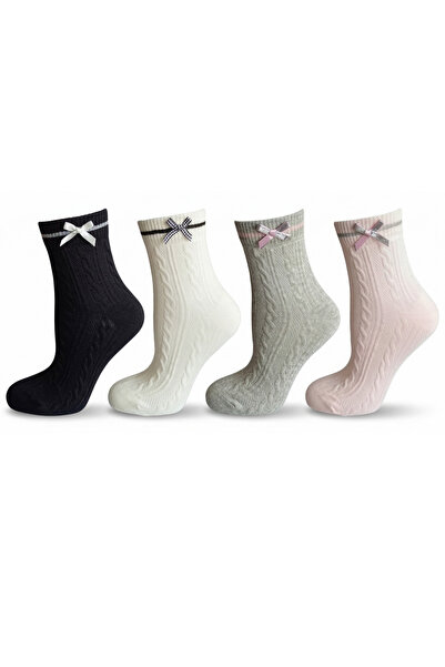 Barinoska Women's Bowknot Socks, Set of Cotton Pairs, 4-Piece and 8-Piece Set...