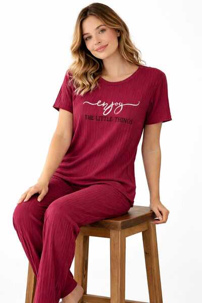 Tenra Γυναικείο σετ πιτζάμες 100% Βαμβάκι από ύφασμα Report Fabric, άνετη εφα...