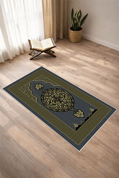 Pelura Halı Patterned Digital Print Pcs Non-Slip Washable Prayer Rug