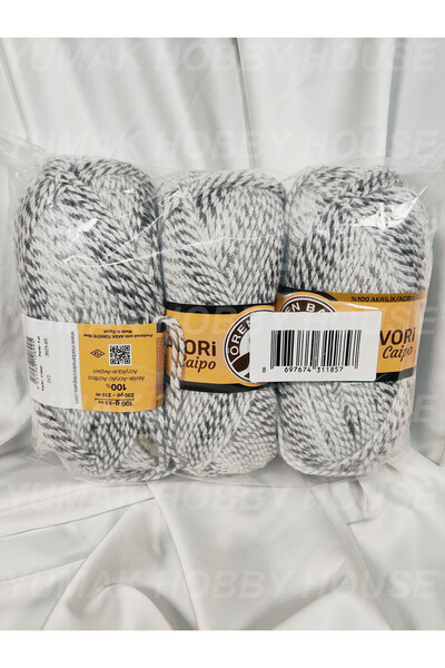 Ören Bayan FAVORİ CAİPO Gri Ebruli El Örgü İpi (3 Adet) - Renk: 212