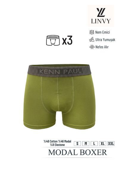 KENN PAUL Erkek Modal Boxer | Ultra Yumuşak, Nefes Alan, Nem Emici, Esnek ve ...