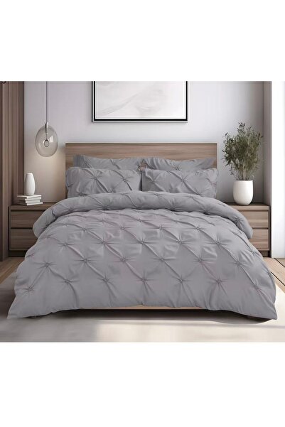 Truva Home Lenjerie de Pat Velmora Finet 6 Piese cu Nasturi - Set Pat Premium...