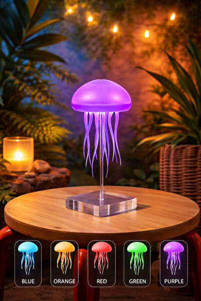 EVENT LED Denizanası Gece Lambası RGB Renk Değiştiren Akvaryum Efektli Dekora...