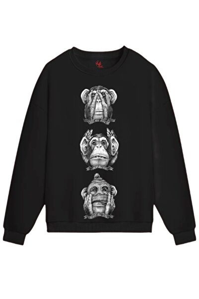 Rabona Fashion Nu vezi răul – Nu aud răul – Nu vorbești răul Hanorac cu design