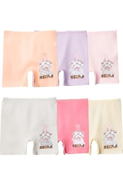 Erca Home Tekstil Ürünleri Girls' Printed Colorful Boxer Shorts 6Y,7Y Girls