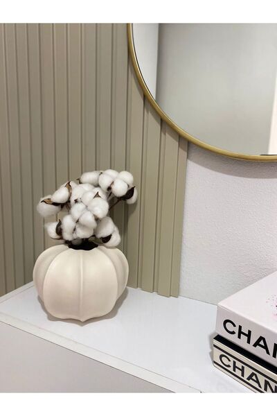 Tuge Home Oval Kaktüs Seramik Vazo – Kum Beji