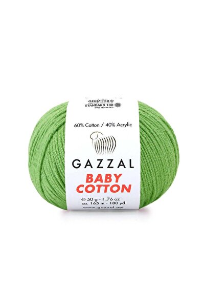 Gazzal Baby Cotton El Örgü İpliği 50gr 3448 Yeşil - 1 ADET