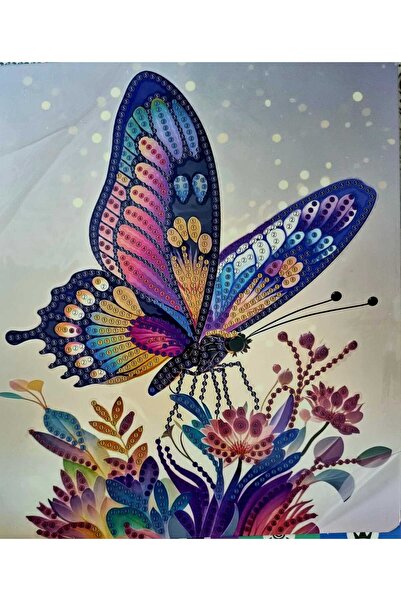 Hobiline 5D Snap Beads Tapiserie Mozaic Tablo Pano 21*25 cm Fluture colorat