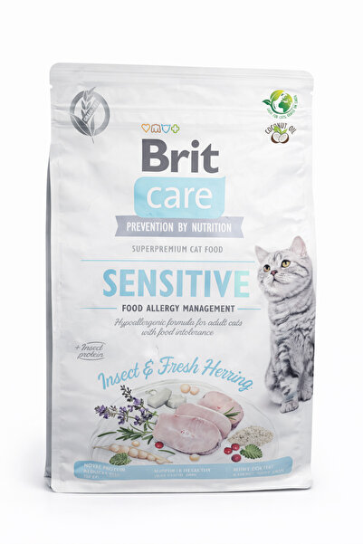 Brit Care طعام بريت الجاف للقطط الحساسة مع الرنجة 2 كجم - خالٍ من الحبوب لدعم...