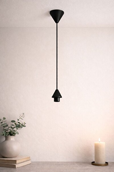 Sese Home Concept Modern Tekli Sarkıt Avize Duy Seti – Siyah Renk Tavan Aydın...