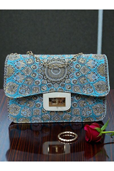 KAYA GİFT AND BAG حقيبة كتف نسائية حقيبة SI 3 قطع منسوج قماش مع سلسلة حقيبة ك...