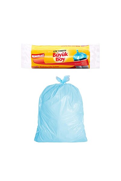 TR Koroplast Büyük Çöp Poşeti 10'lu, Güçlü Sızdırmaz & Yırtılmaz Dayanıklı Bü...