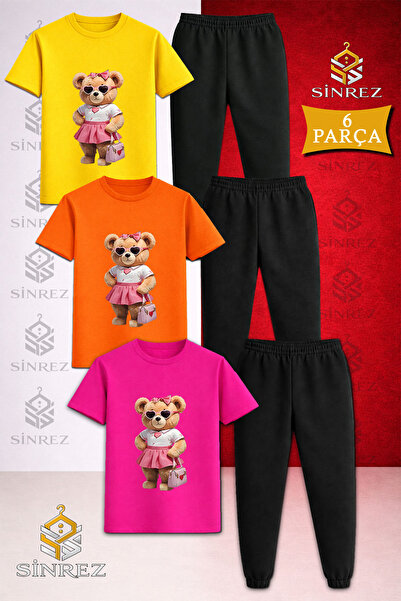 SİNREZ Set de trening pentru copii, cu tricou și pantaloni de trening, imprim...