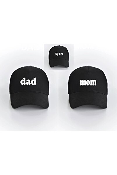 venüsdijital DAD MOM BİG BRO (2-4 YAŞ) KOMBİN ŞAPKA