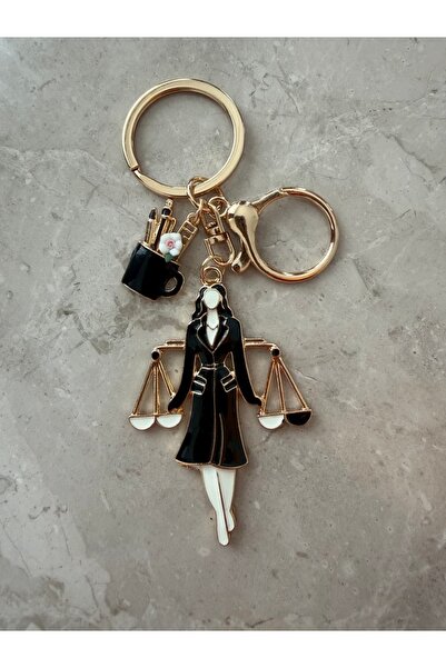 ZEYOLER FineJewelry Avukat Temalı Anahtarlık Adalet Terazisi Figürlü⚖️