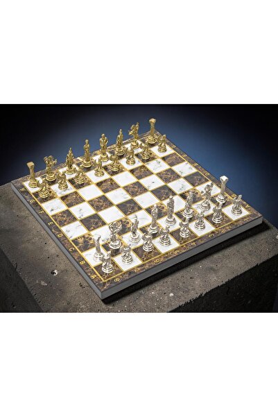 e-life shop مجموعة شطرنج معدنية فاخرة مطلية بالكروم حصانات بيجاسوس وكرمان بنق...