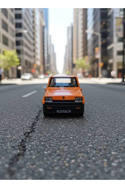 farddad Orange Renault 5 Metal Pull-Back Toy Car Model Car Classic Car |   Gift