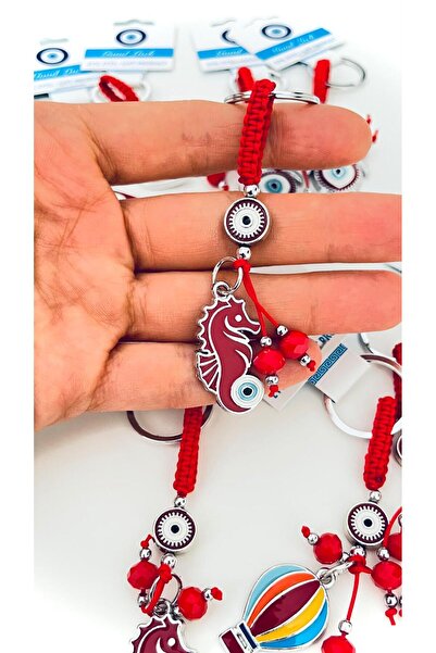 Cassime Επιχρυσωμένο μπρελόκ με σχέδιο μάτι από κόκκινο ιππόκαμπο και μάτι το...