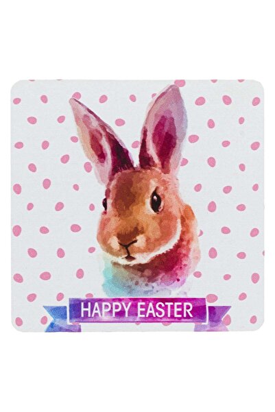 OEM Happy Easter Bunny Wooden Cup Holder 11x11cm