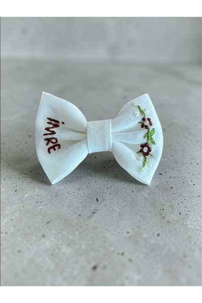 EGOMİ Name Embroidered Brown Elegant Hairless Doll Hairpin