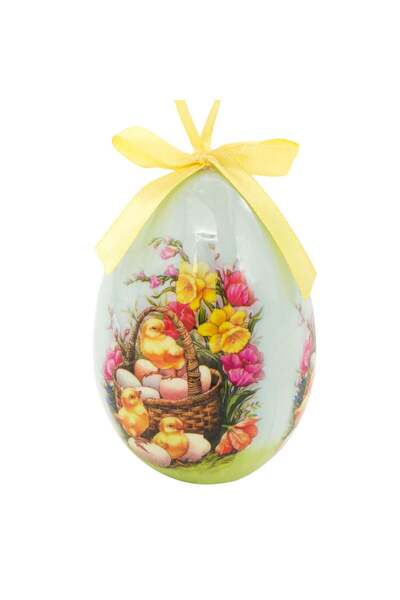 OEM Ou Decorativ de Paste Pictat Flori Cos cu Oua 10.5cm