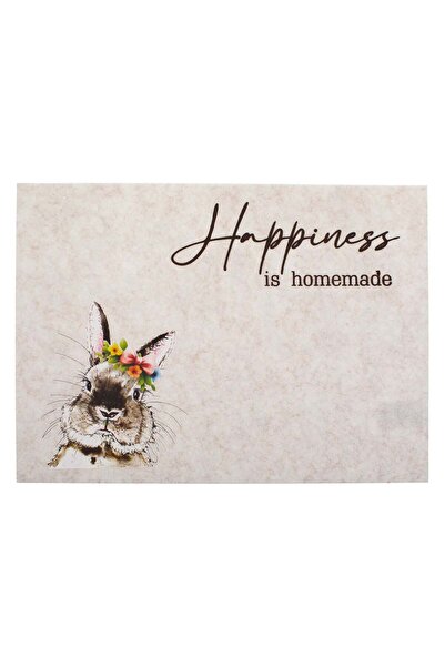 OEM Suport Farfurie din Fetru Gri cu Model Iepuras de Paste 40x30cm