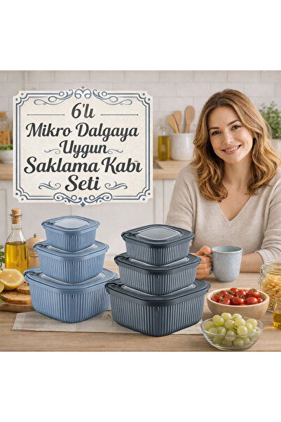 PONÇİK STORE 6-Piece Storage Set with Silicone Lids and Air Release Compartme...