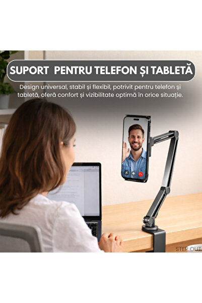 OEM Suport pentru telefon și tabletă, braț telescopic reglabil pentru telefon de 6-12,9 inci