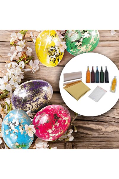 OEM Vopsea Lichida Oua de Paste 5 Culori & File pentru Efect Auriu