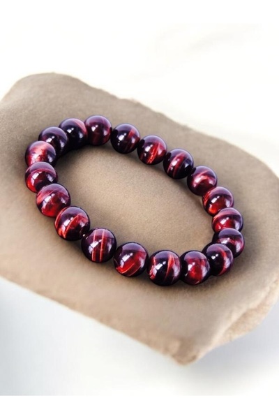 The Magıc of Healıng Red Tiger's Eye Natural Stone Bracelet 8mm