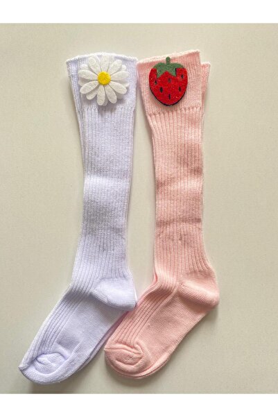 TMR Colorful Flower & Flower Patterned 1-2 Year Old Girls' 2-Piece Knee-High ...